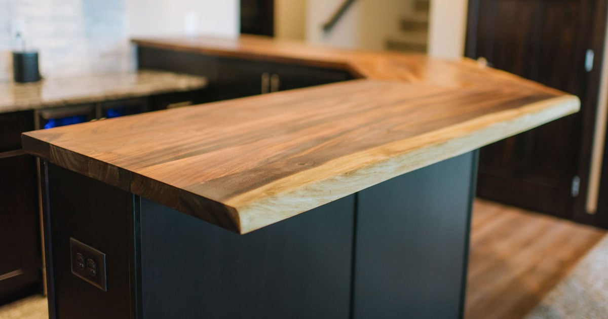 a hardwood kitchen counter