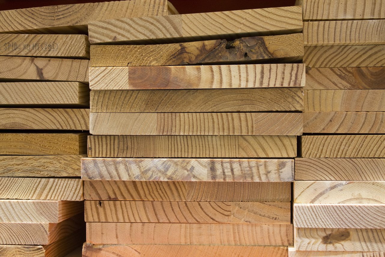 a stack of wooden boards