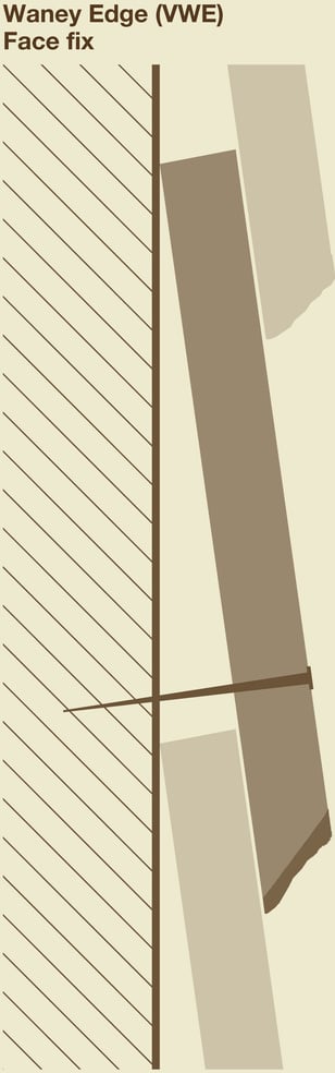 a diagram showing how to overlap waney edge cladding